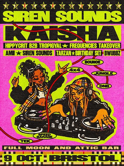 Siren Sounds w/ Kaisha +more at The Full Moon & Attic Bar