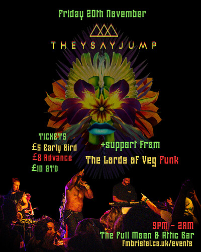 They Say Jump w/ The Lords Of Veg Funk at The Full Moon & Attic Bar