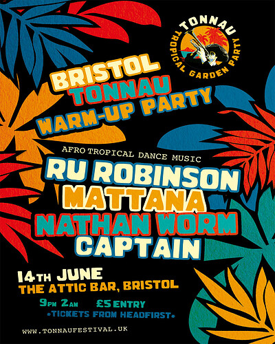 Tonnau Tropical Party Festival Warm Up at The Full Moon & Attic Bar