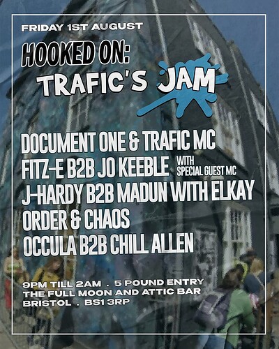 Trafic's Jam w/Document One, Fitz-E, Jo Keeble + more at The Full Moon & Attic Bar