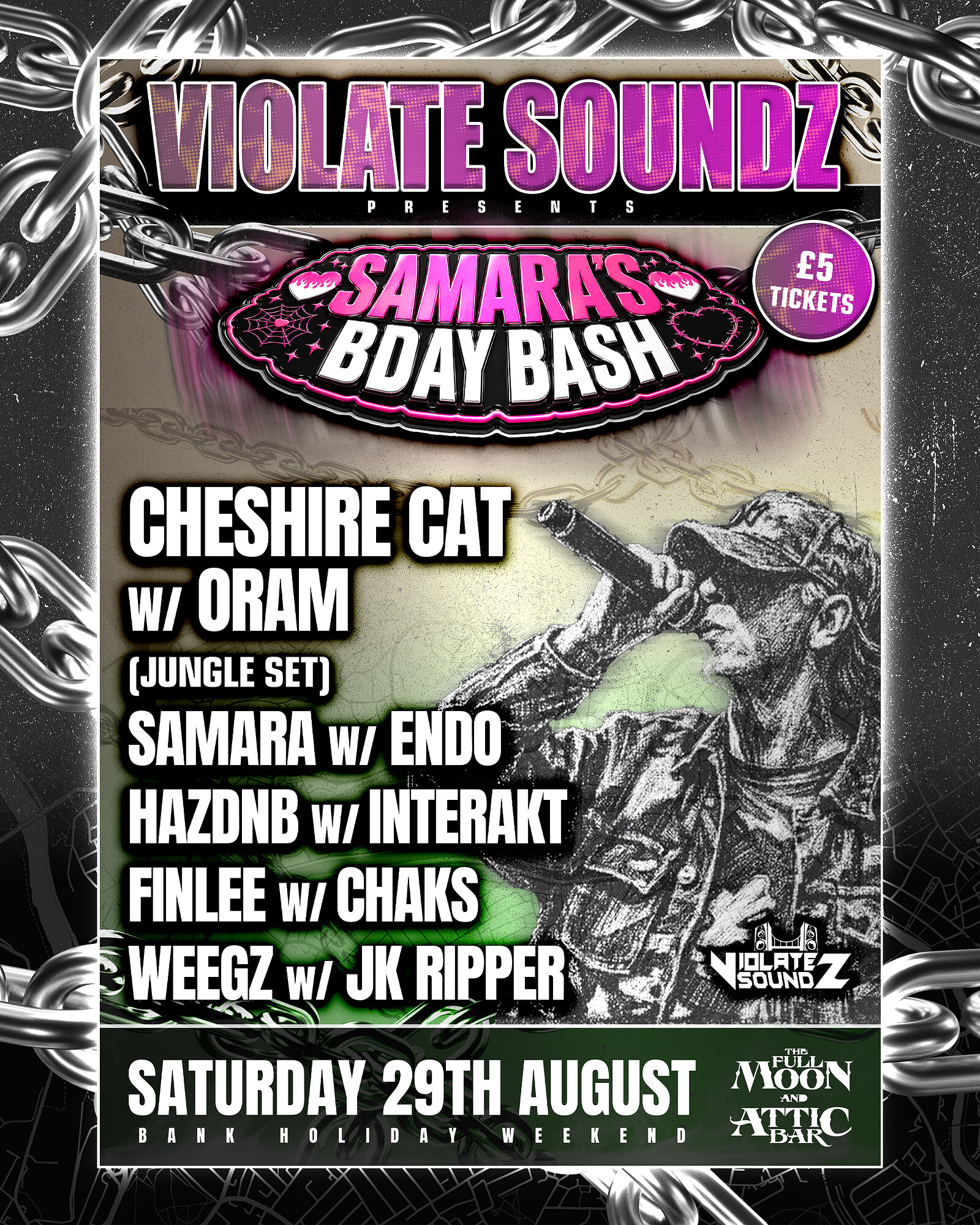 Violate soundz Presents: Samara's Birthday Bash at The Full Moon & Attic Bar