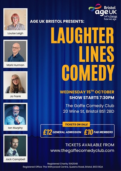 Laughter Lines Comedy - For Age UK at The Gaffe Comedy Club