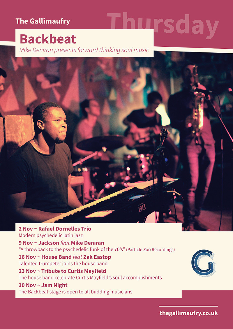 Backbeat w/ Jackson feat Mike Deniran at The Gallimaufry