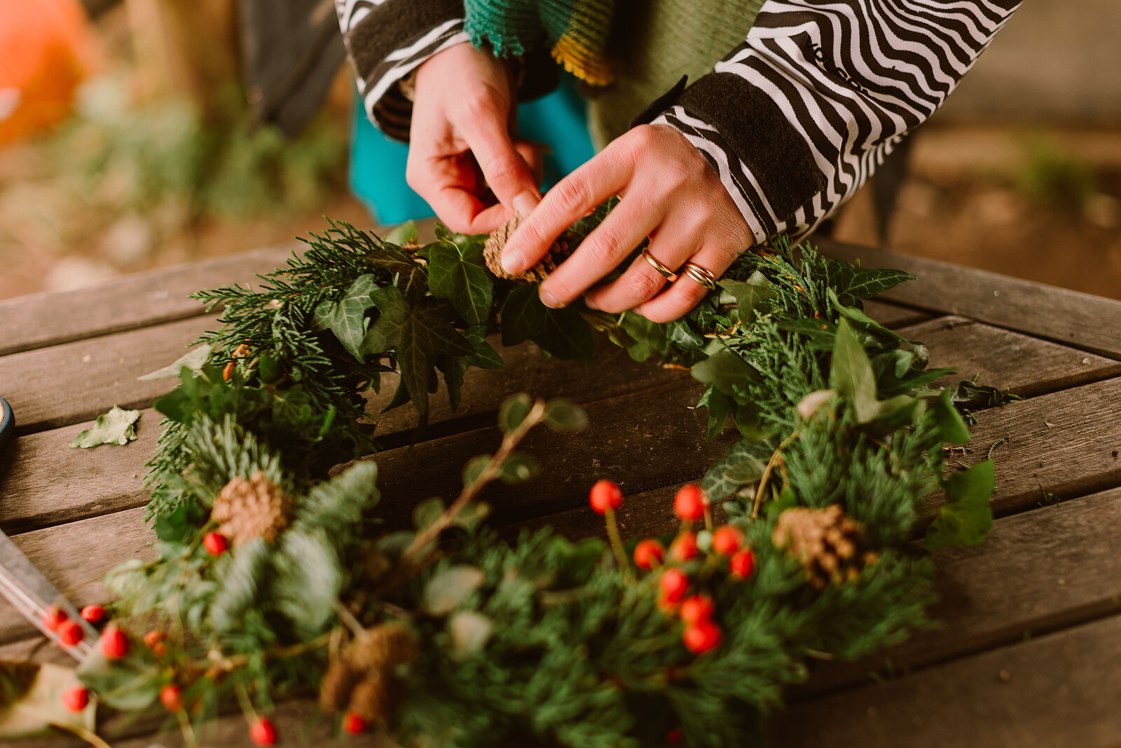 Christmas Wreath Making at The Golden Hill Community Garden
