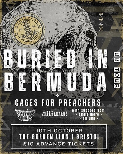 Buried in Bermuda & Cages For Preachers + Support at The Golden Lion