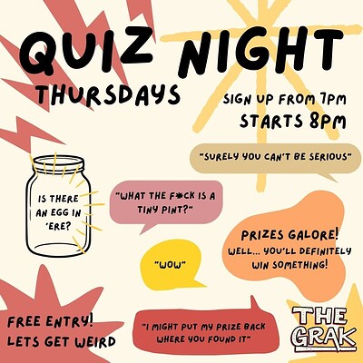 Quiz Night at The Grak