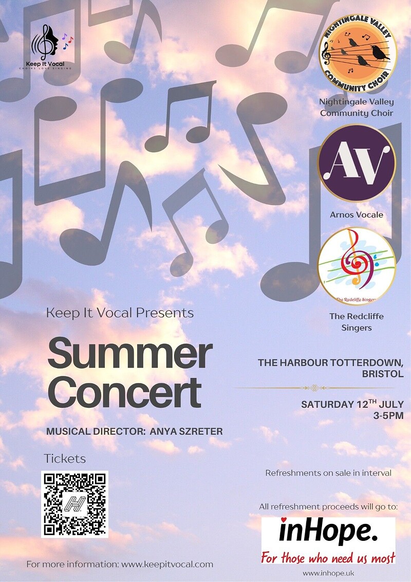 Keep It Vocal Summer Concert at The Harbour, Bushy Park, Totterdown, BS4 2EG