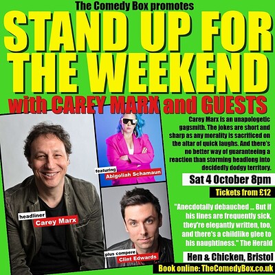 Stand Up For The Weekend with CAREY MARX & GUESTS at The Hen & Chicken