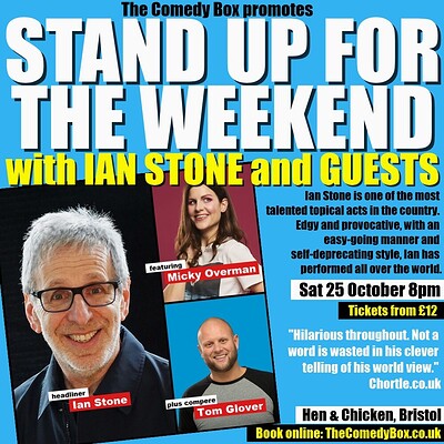 Stand Up For The Weekend with IAN STONE & GUESTS at The Hen & Chicken