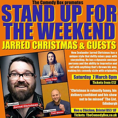 Stand Up For The Weekend with JARRED CHRISTMAS and GUESTS at The Hen & Chicken