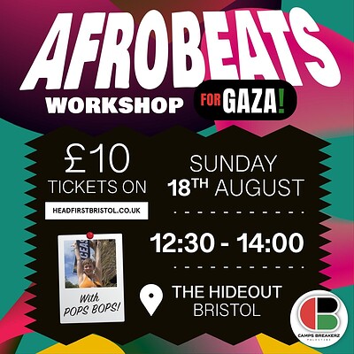 Afrobeats workshop for Gaza at The Hideout