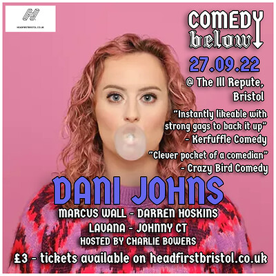 Comedy Below with Dani Johns at THE ILL REPUTE