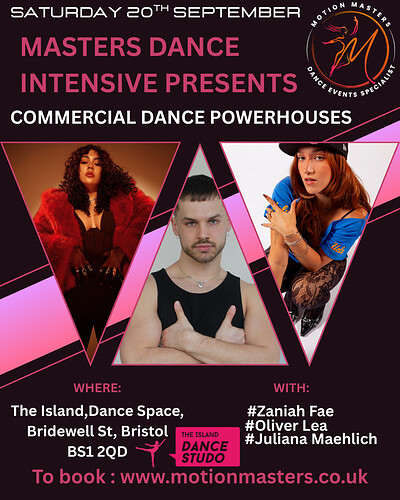 Motion Masters Commercial Dance Masterclass with Juliana Malich at The Island