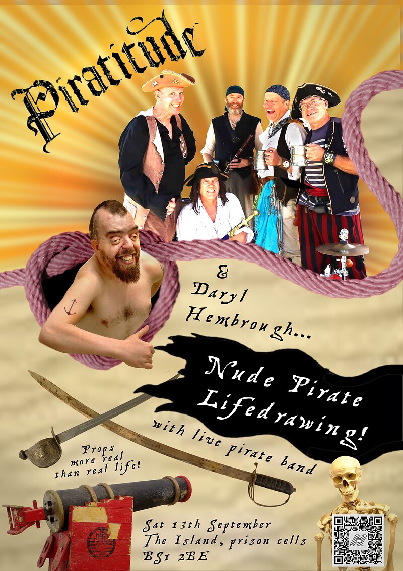 Nude Pirate Lifedrawing and Pirate Band at The Island