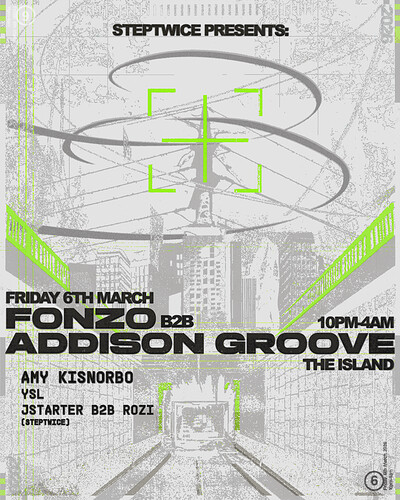 StepTwice Presents: Fonzo B2B Addison Groove at The Island