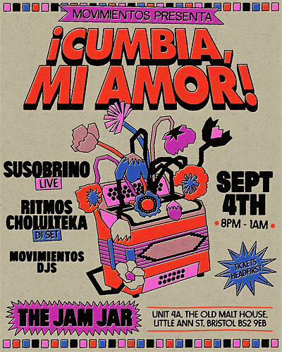 ¡Cumbia, Mi Amor w/ Susobrino + Ritmos Cholulteka at The Jam Jar