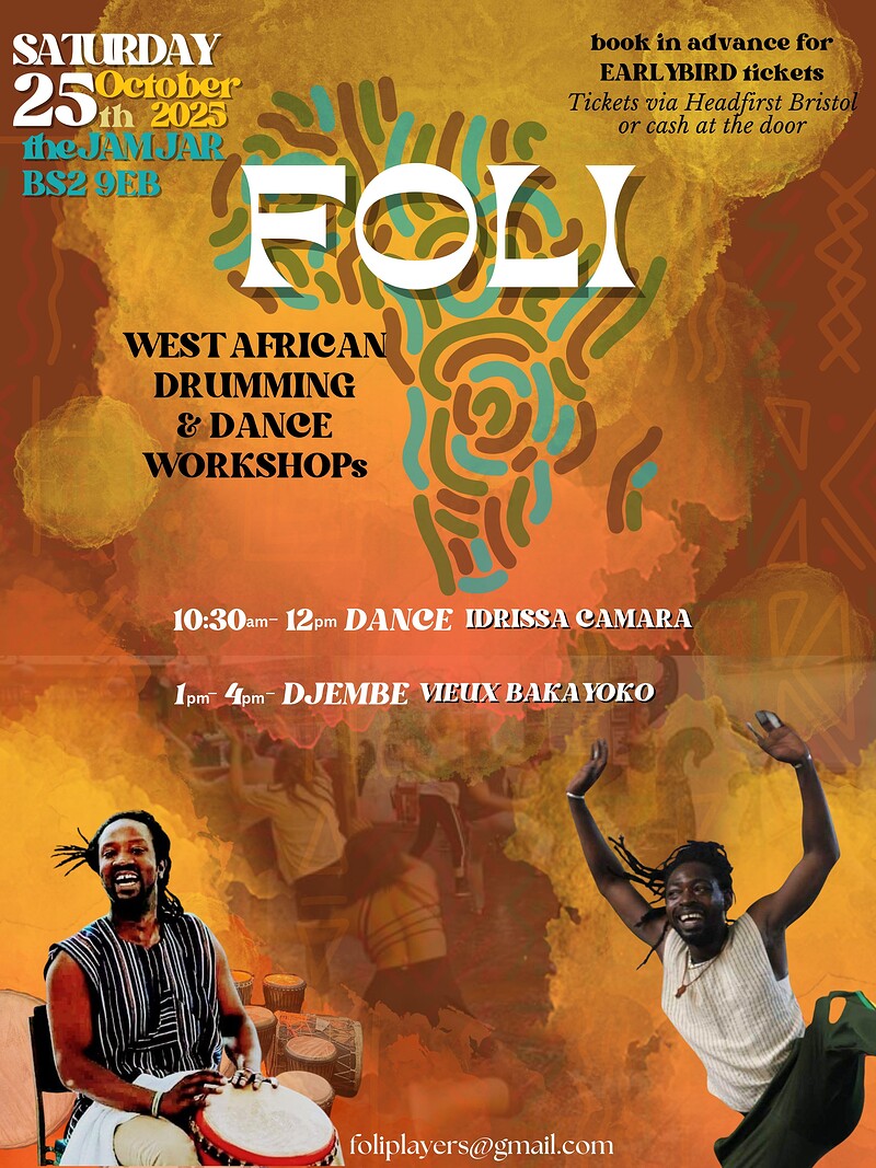 Foli - West African Dance & Djembe Workshops at The Jam Jar