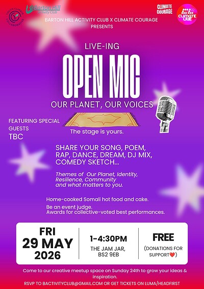 Liveing Open Mic; Our Planet, Our Voices at The Jam Jar