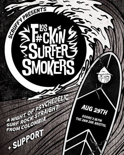 Los F#ckin Surfer Smokers - Psych Surf Rock from Colombia at The Jam Jar