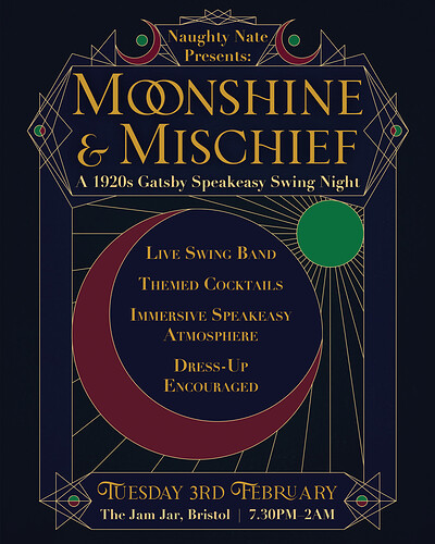 Naughty Nate’s presents Moonshine and Mischief w/ Trudgeons Trad Jazz at The Jam Jar