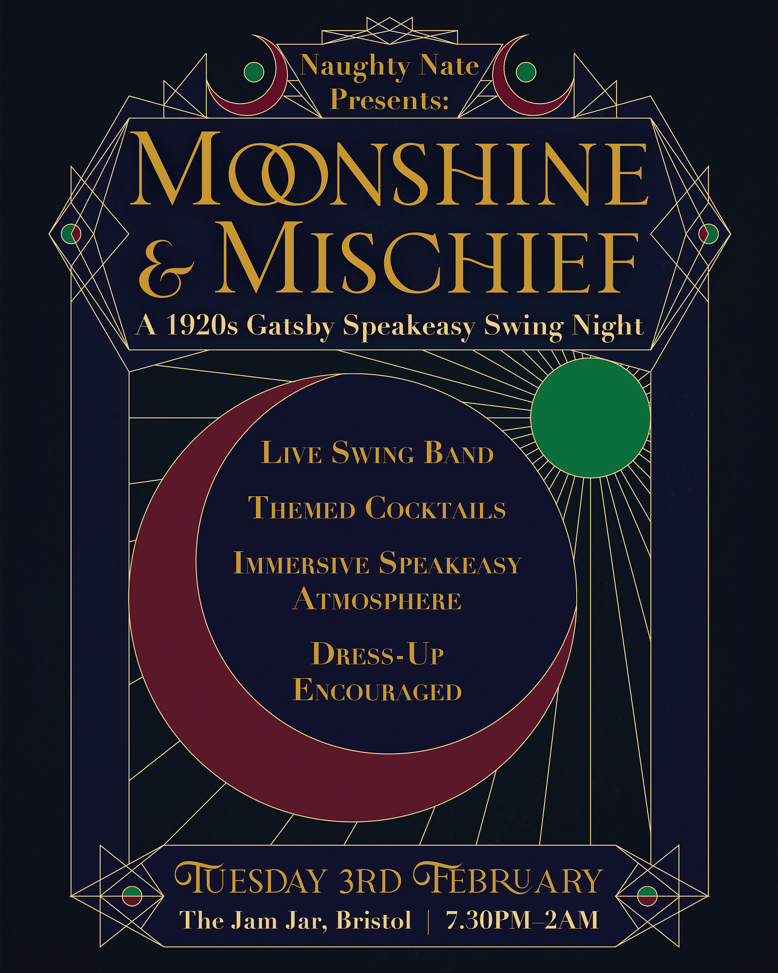 Naughty Nate’s presents Moonshine and Mischief w/ Trudgeons Trad Jazz at The Jam Jar