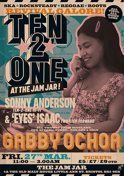 Ten 2 One w/ Gabby Ochoa at The Jam Jar