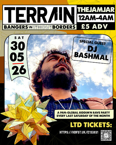 TERRAIN: Bangers Without Borders w/ DJ Bashmal at The Jam Jar