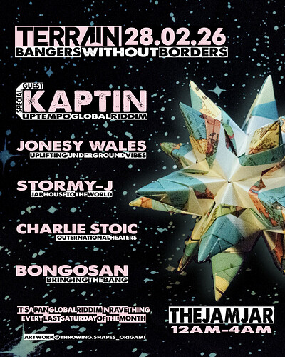 Terrain: Bangers Without Borders w/ Kaptin at The Jam Jar