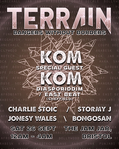 TERRAIN: Bangers Without Borders at The Jam Jar