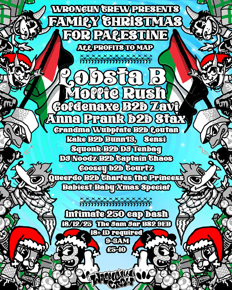 Wrong'uns Family Christmas for Palestine at The Jam Jar
