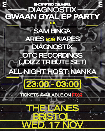 Encrypted Delivers: Diagnostix Gwaan Gyal EP Party at The Lanes