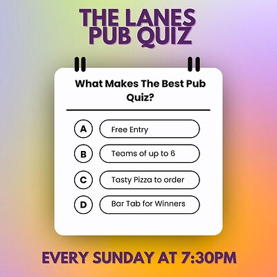 Lanes Pub Quiz at The Lanes