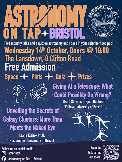 Astronomy on Tap Bristol: AI in Astronomy and Galaxy Clusters at The Lansdown