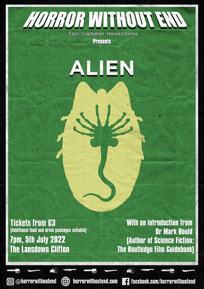 Horror Without End Presents... Alien at The Lansdown