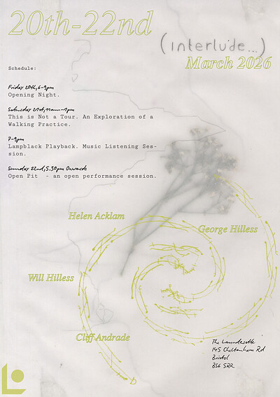 'Interlude' Open Pit - Performance, text and music exchange at The Launderette