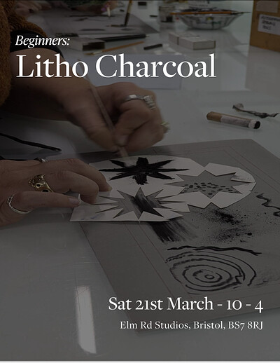 Charcoal Lithography Printmaking at The Lemonade Press
