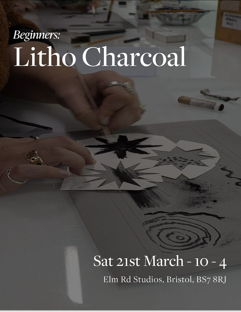Charcoal Lithography Printmaking at The Lemonade Press