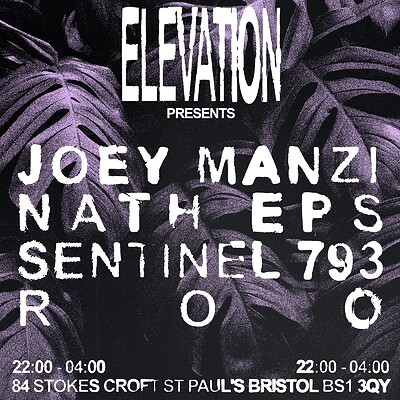 Elevation w/ Joey Manzi, Nath Eps + Sentinel 793 at The Love Inn