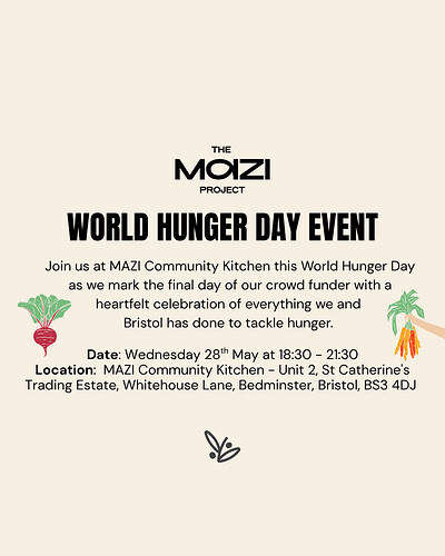 World Hunger Day at MAZI at The MAZI Project Community Kitchen