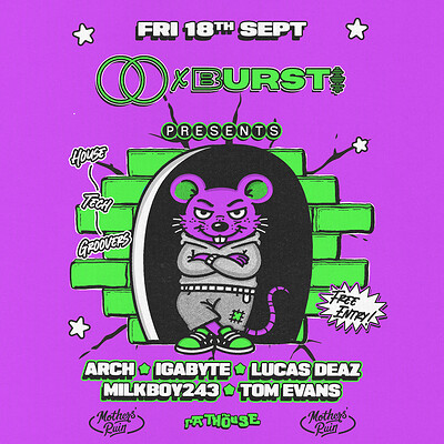 Close Quarters x Burst Radio: Arch, Igabyte, Lucas Deaz, MilkBoy243 + more at The Mothers Ruin
