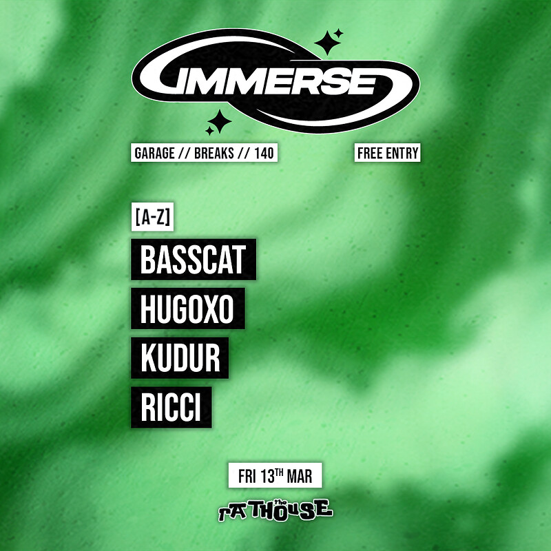 Immerse: Basscat, Hugoxo, Kudur + Ricci at The Mothers Ruin