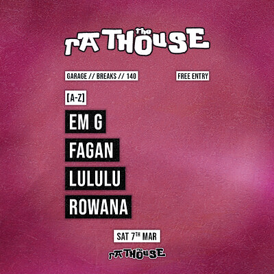 The Rathouse: Em G, Fagan, Lululu + Rowana at The Mothers Ruin