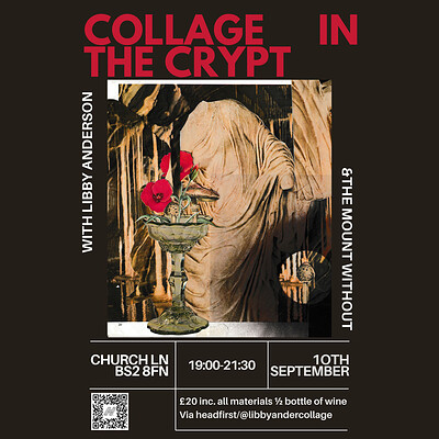 Collage in the crypt at The Mount Without