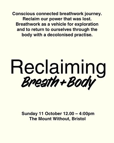 Reclaiming bresth & body conscious connected breathwork journey& journaling at The Mount Without