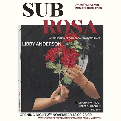 Sub Rosa: an exhibition of collage and moving image by Libby Anderson at The Mount Without