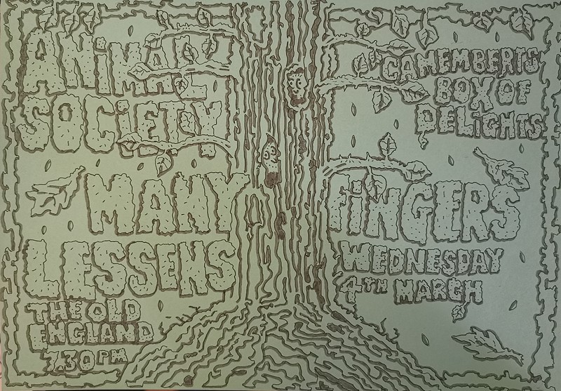 Animal Society, with support from Manyfingers and at The Old England Pub