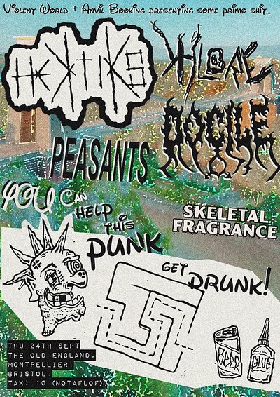 HEKTIKS + KHLORE + DOCILE +Skeletal Fragrance + Peasants at The Old England Pub
