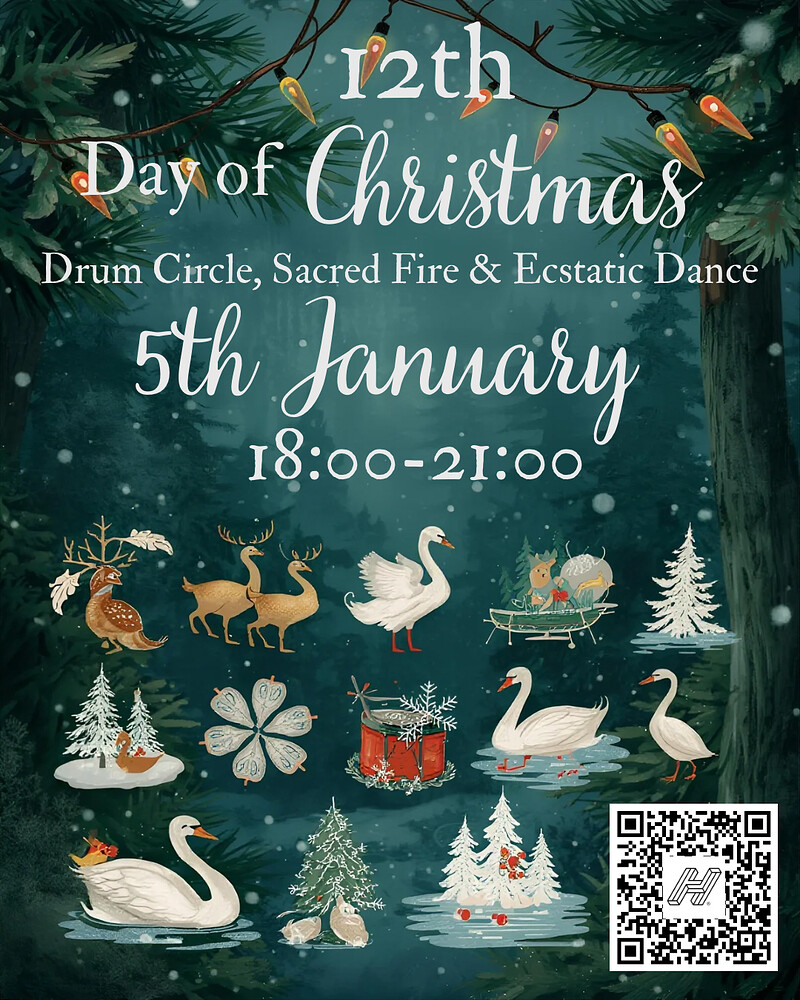 12th Day, Drum Circle, Sacred Fire, Ecstatic Dance at The Old Library