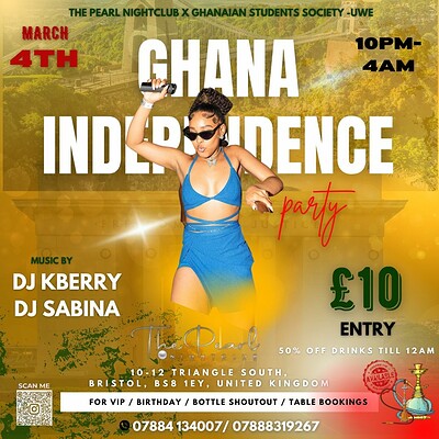 LIT UP SATURDAYS - BS GHANA INDEPENDENCE PARTY at THE PEARL NIGHTCLUB 10-12 TRIANGLE SOUTH BS8 1EY