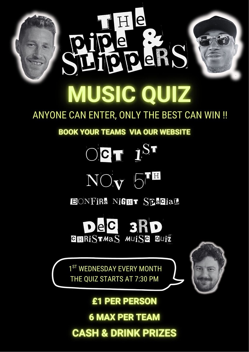 The Pipe Music Quiz at The Pipe & Slippers